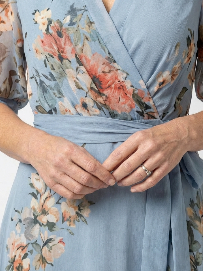 Women's Floral V-Neck Maxi Dress