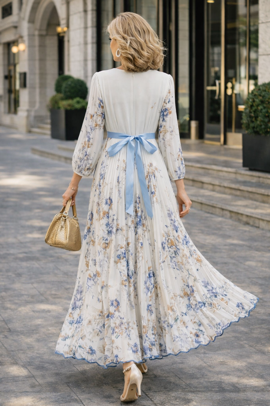 Women's Floral V-Neck Maxi Dress for Summer Elegance