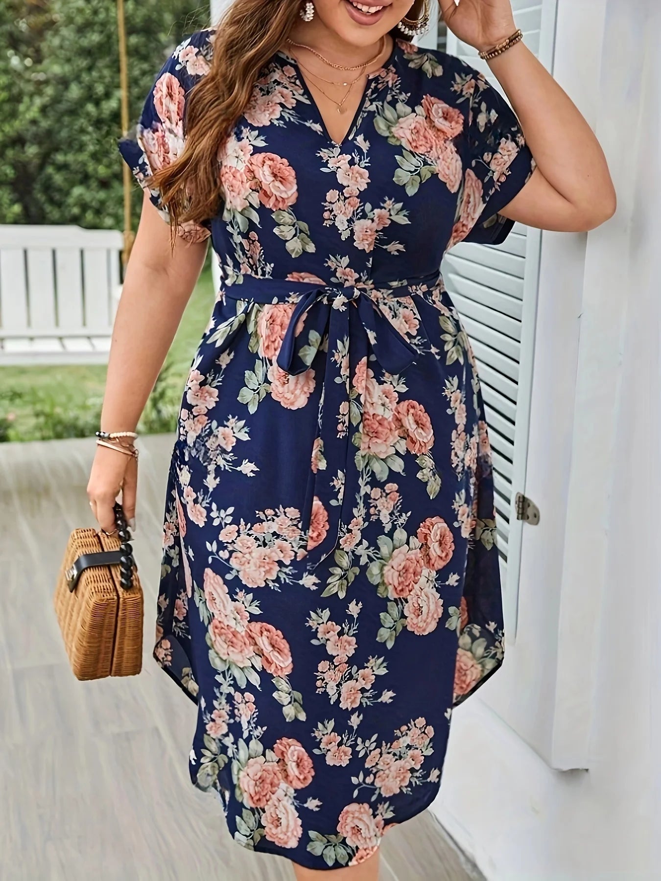 Women's Floral V-Neck Summer Dress