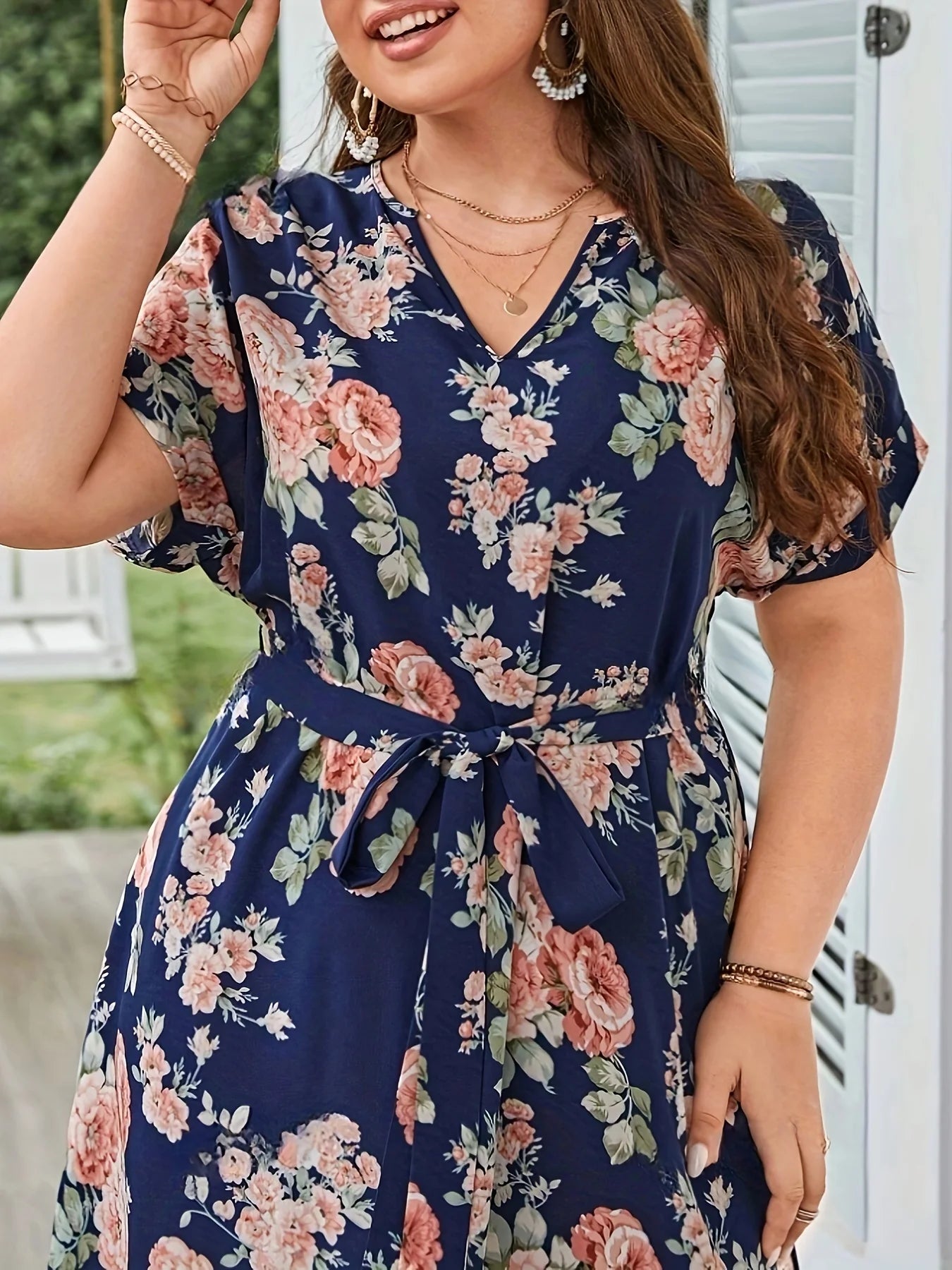 Women's Floral V-Neck Summer Dress