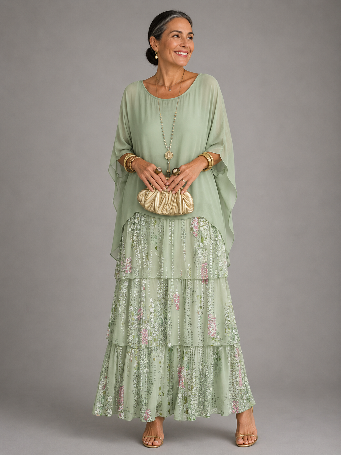 Women's Flowing Maxi Dress with A-Line Cut