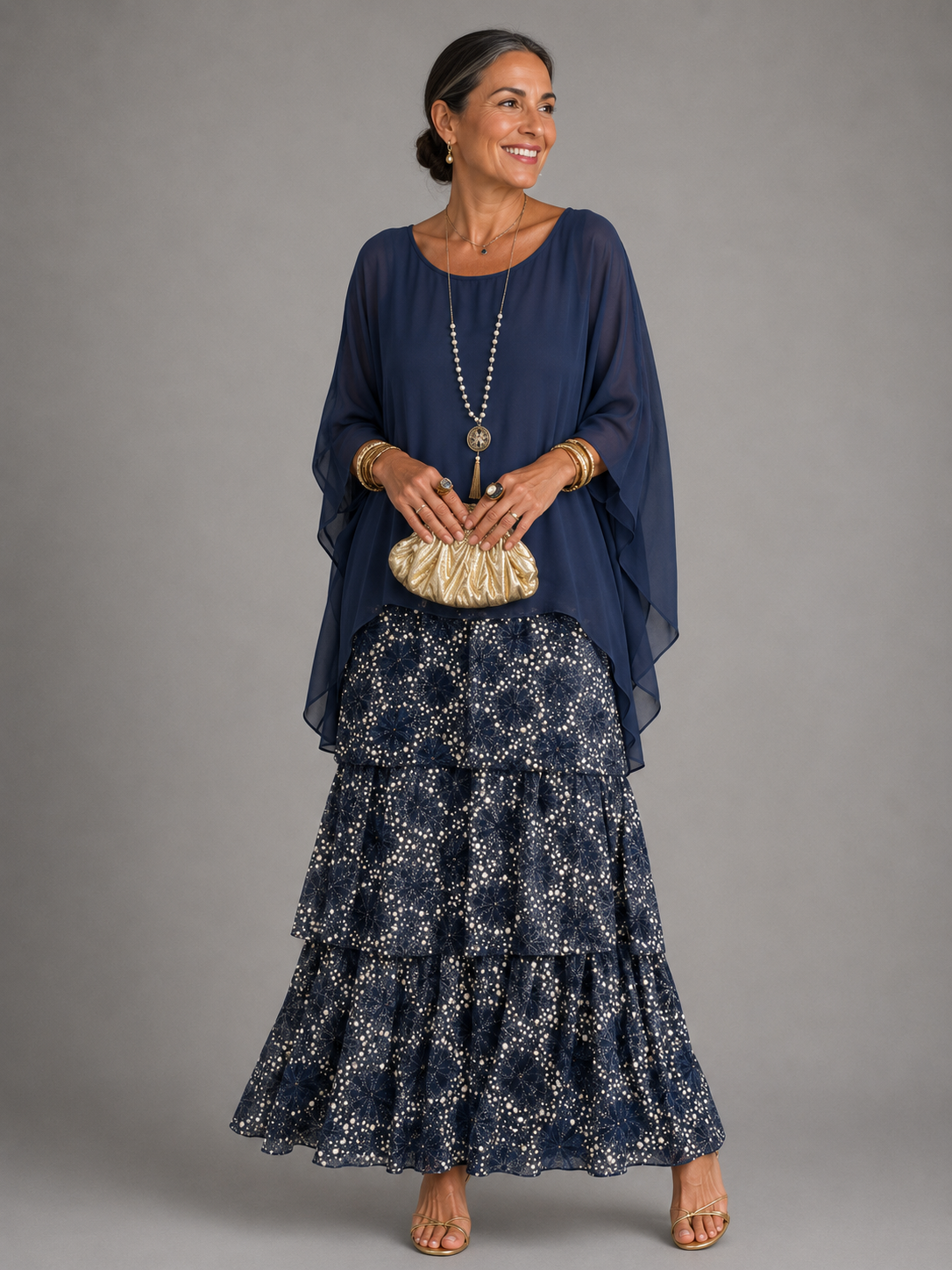 Women's Flowing Maxi Dress with A-Line Cut