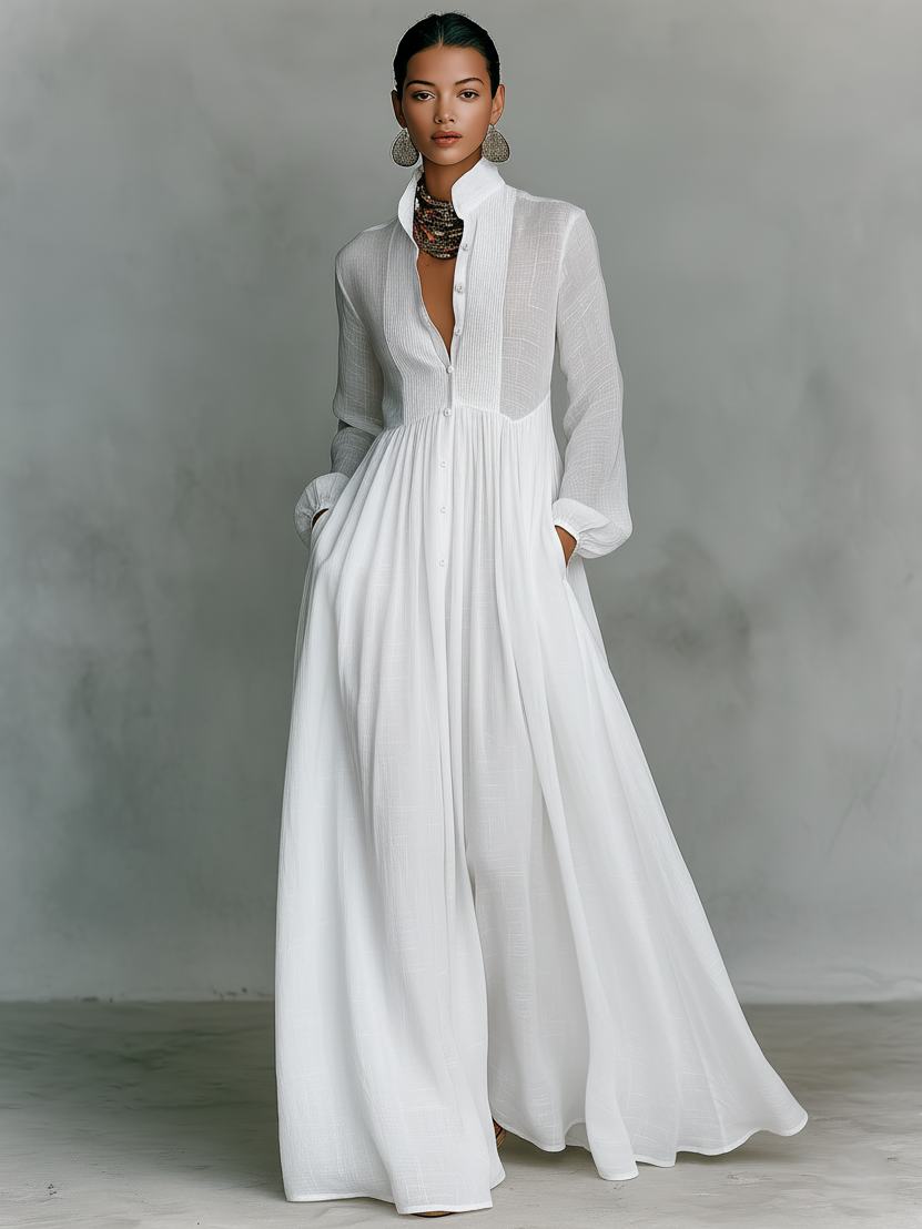 Women's Flowing Maxi Dress with Elegant Silhouette