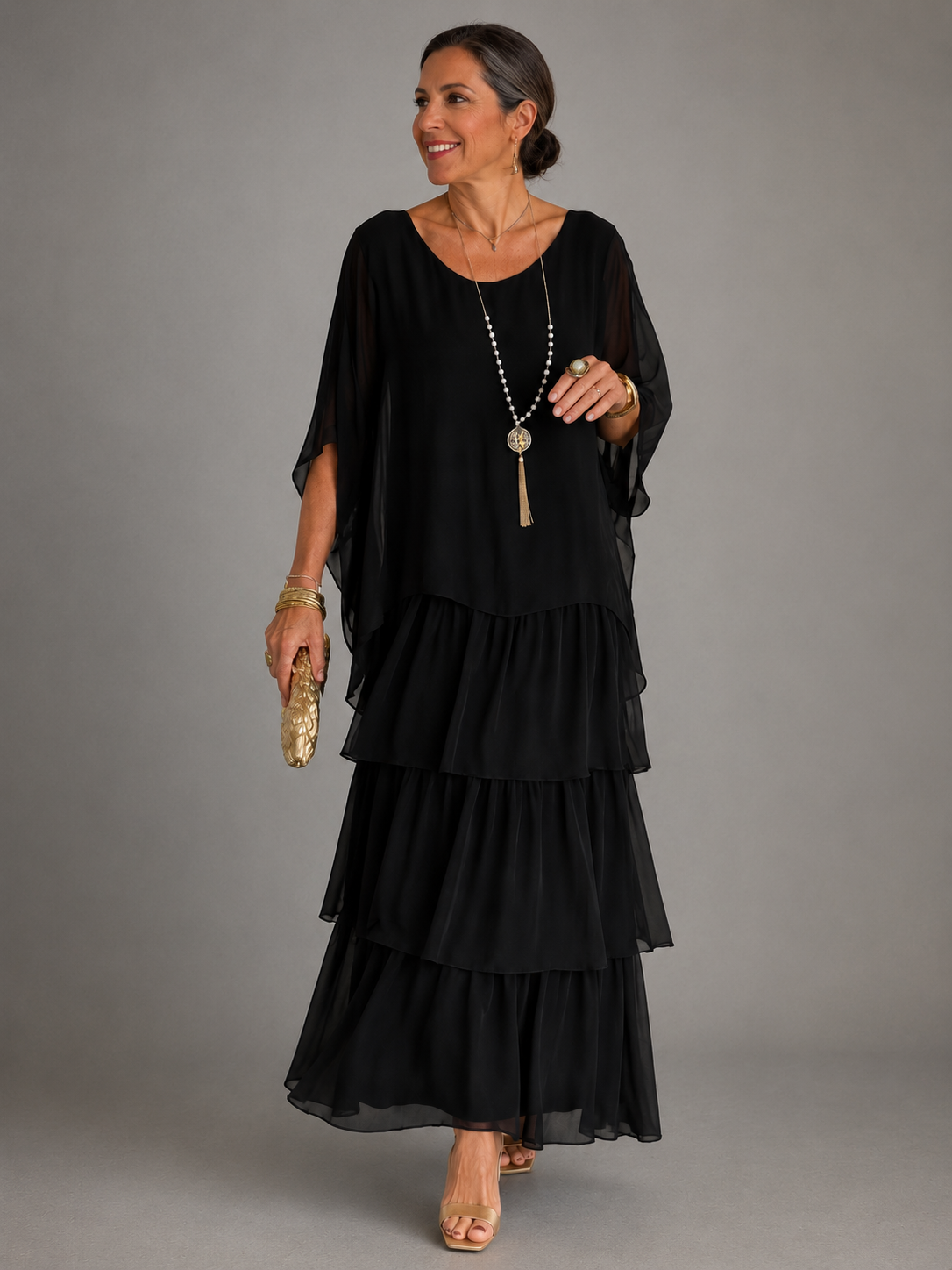 Women's Flowing Maxi Dress with Flowy Silhouette