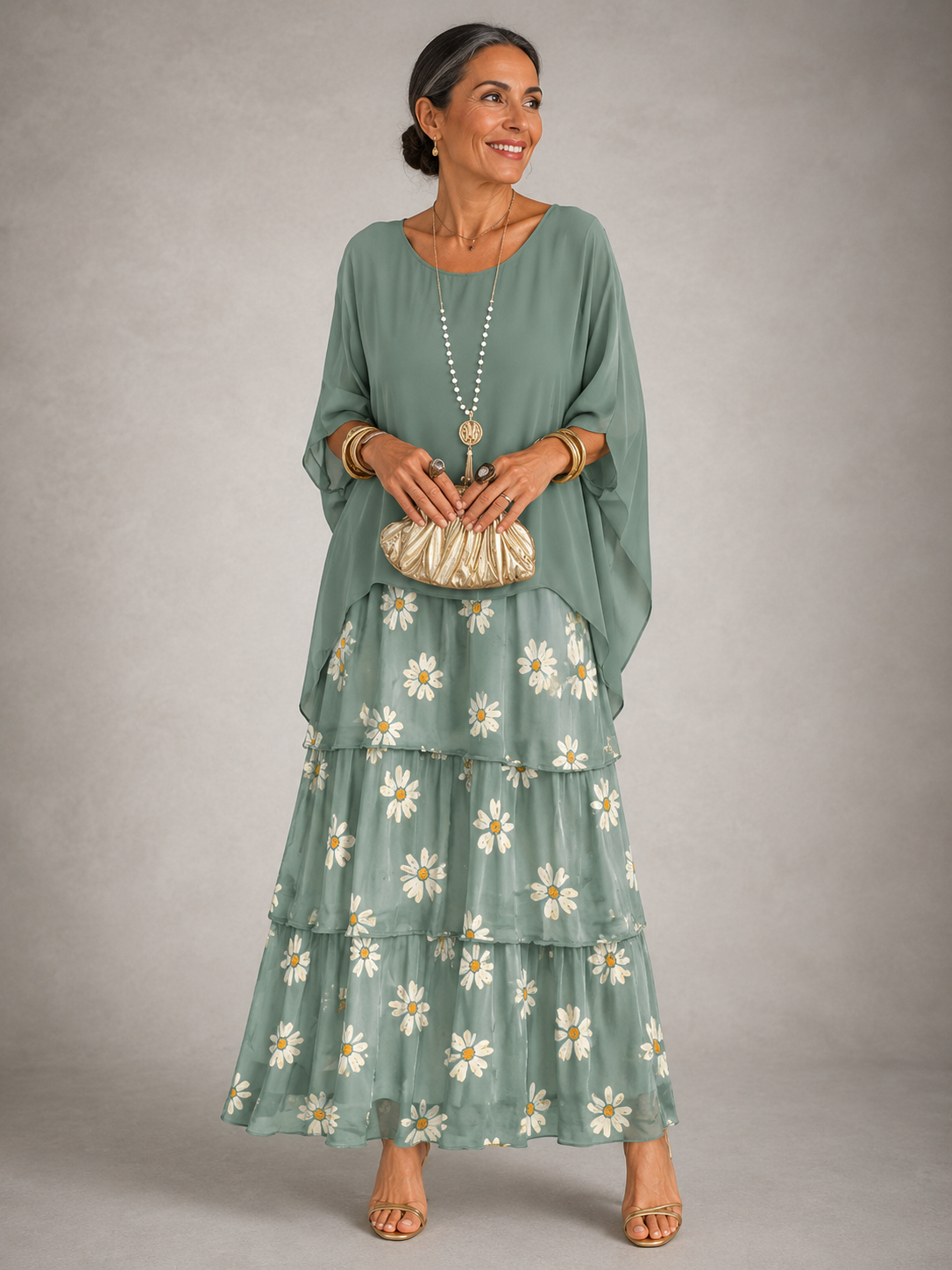 Women's Flowing Maxi Dress with Flowy Silhouette