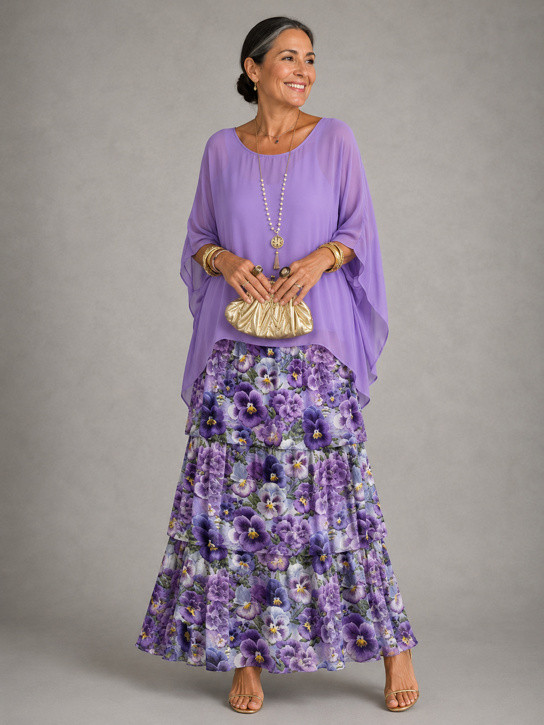 Women's Flowing Maxi Dress with Flowy Silhouette