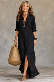 Women's Flowing V-Neck Long Dress