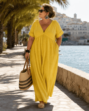 Women's Flowing V-Neck Midi Dress