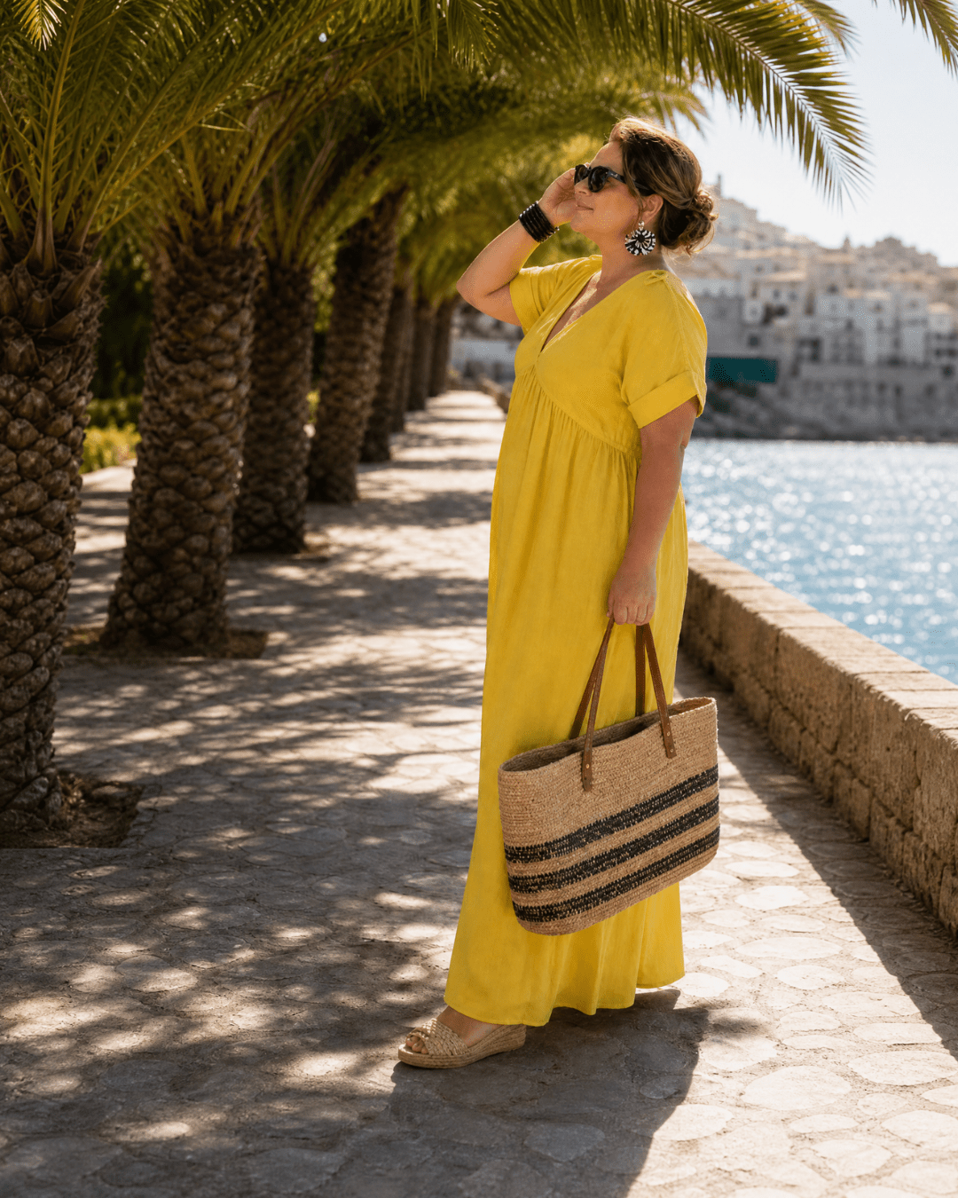 Women's Flowing V-Neck Midi Dress