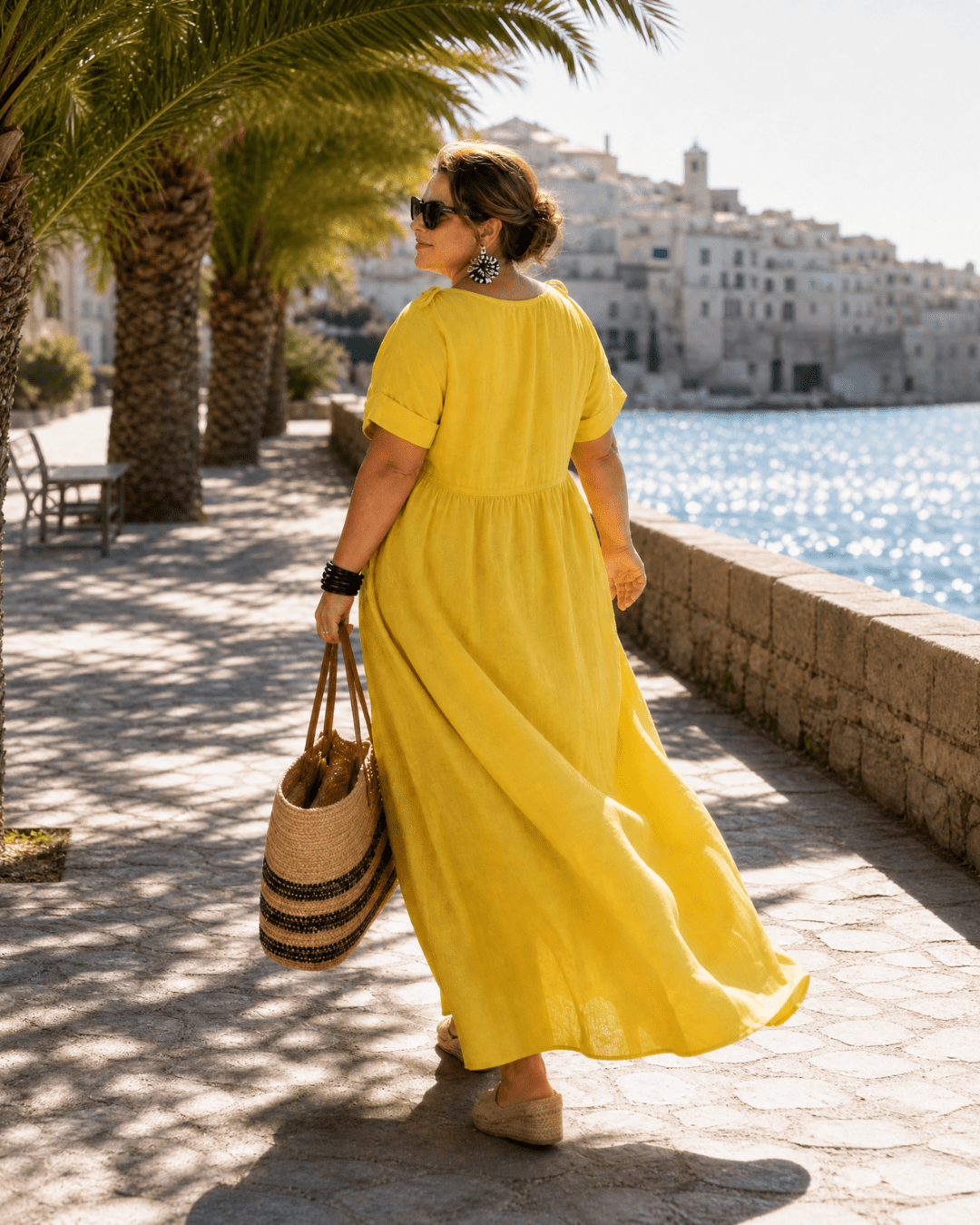 Women's Flowing V-Neck Midi Dress