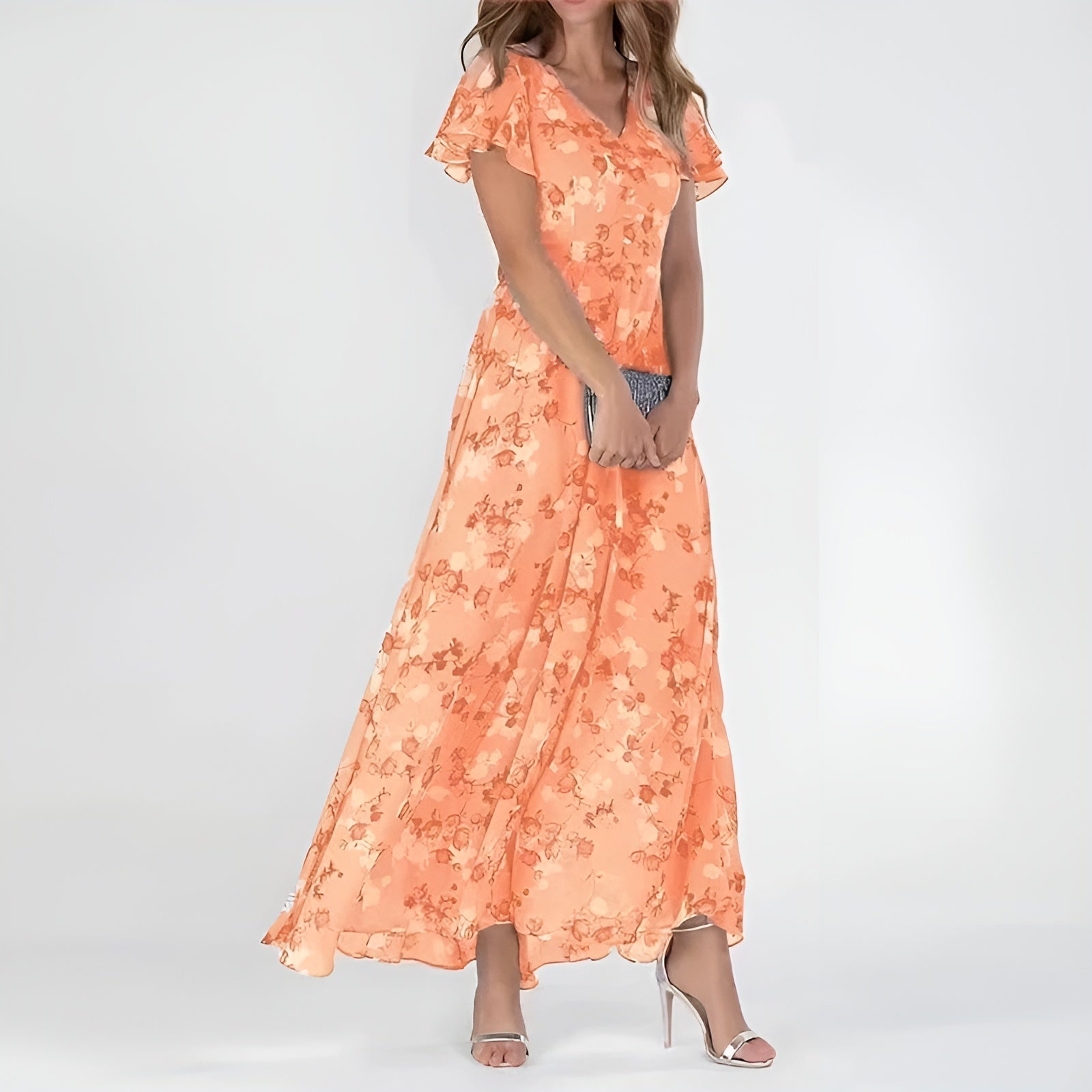 Women's Flowy Summer Midi Dress with Elegant Silhouette