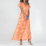 Women's Flowy Summer Midi Dress with Elegant Silhouette