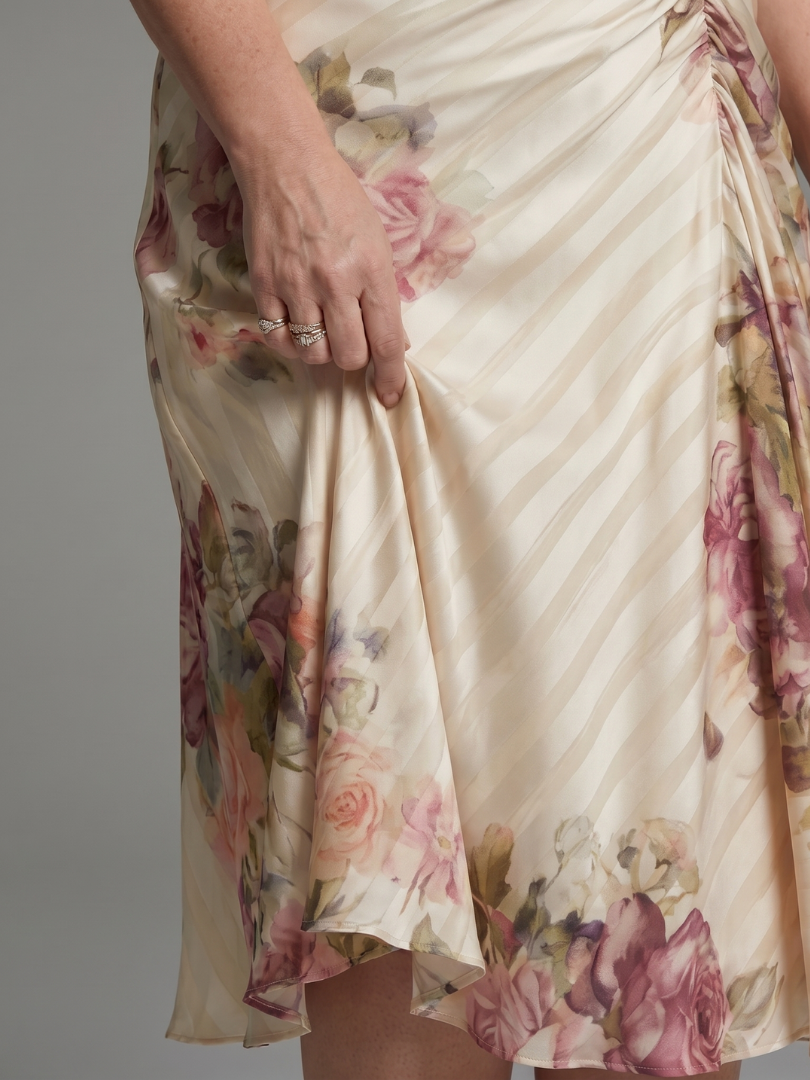 Women's Flutter Sleeve Wrap Midi Dress with V Neck