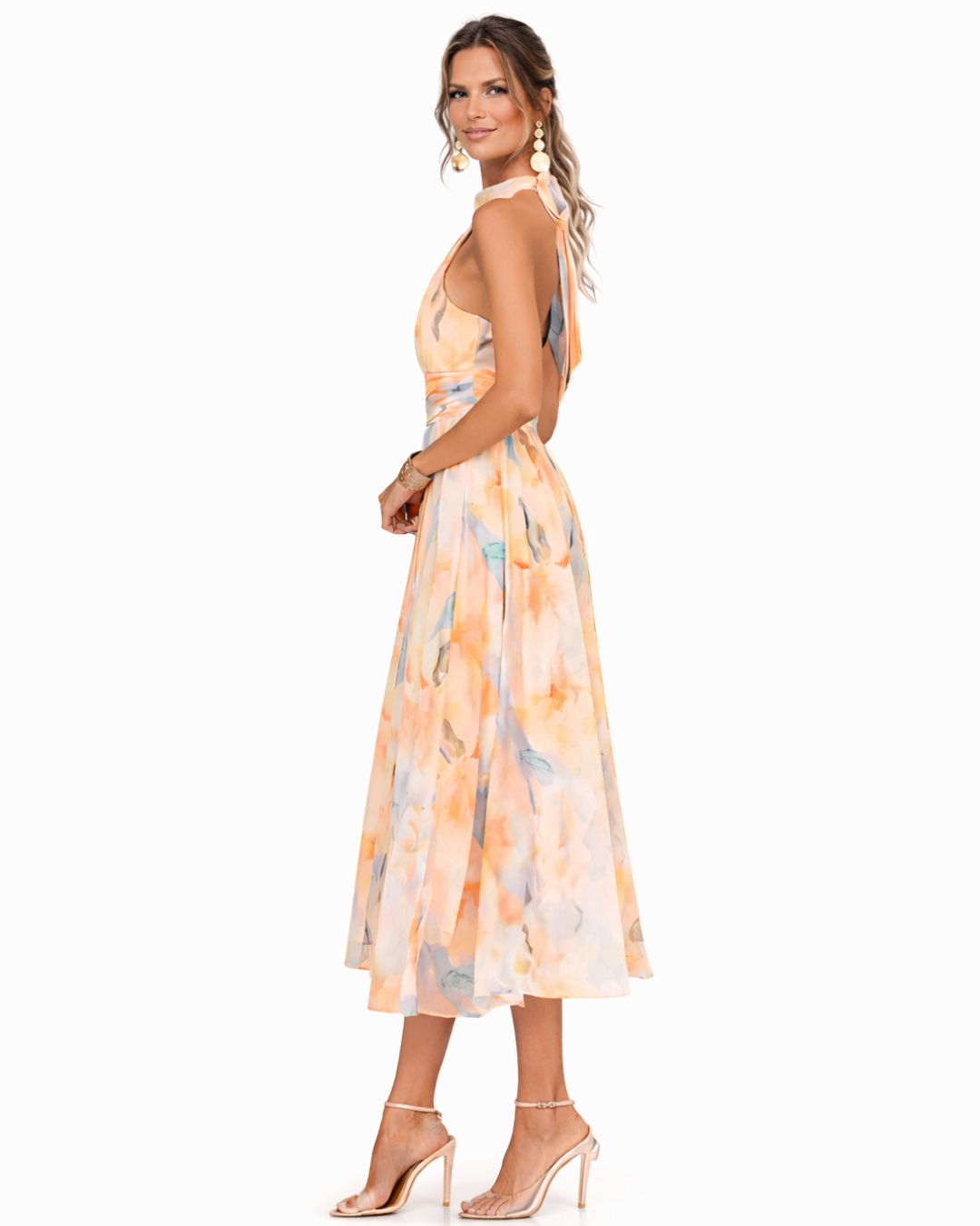 Women's Halter Neck Summer Maxi Dress with Flattering Shape