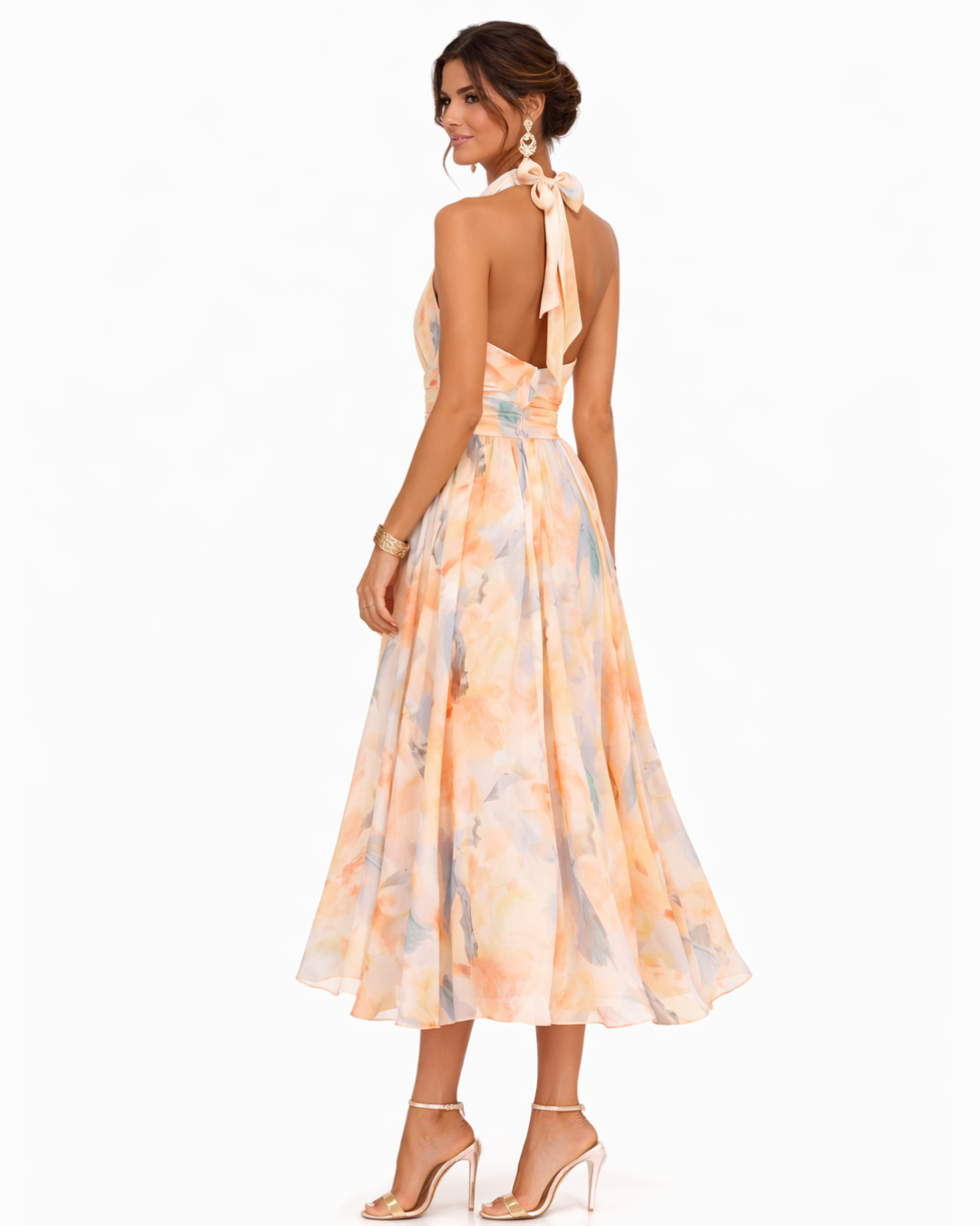 Women's Halter Neck Summer Maxi Dress with Flattering Shape