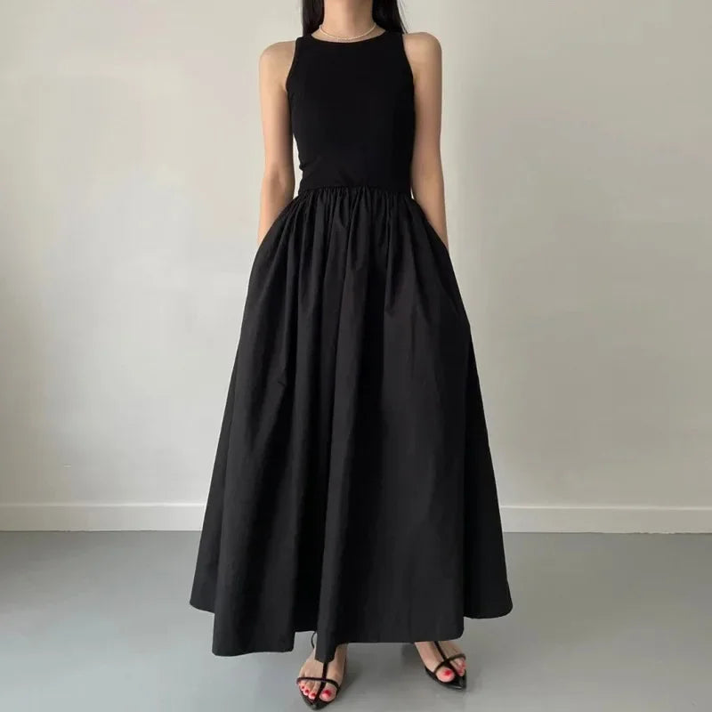 Women's High Waisted Sleeveless Maxi Dress
