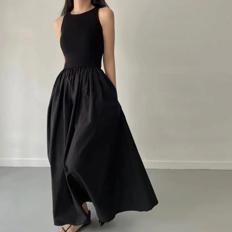 Women's High Waisted Sleeveless Maxi Dress