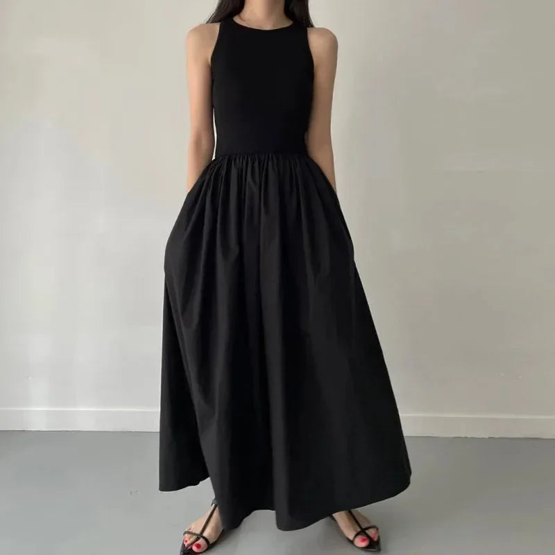 Women's High Waisted Sleeveless Maxi Dress