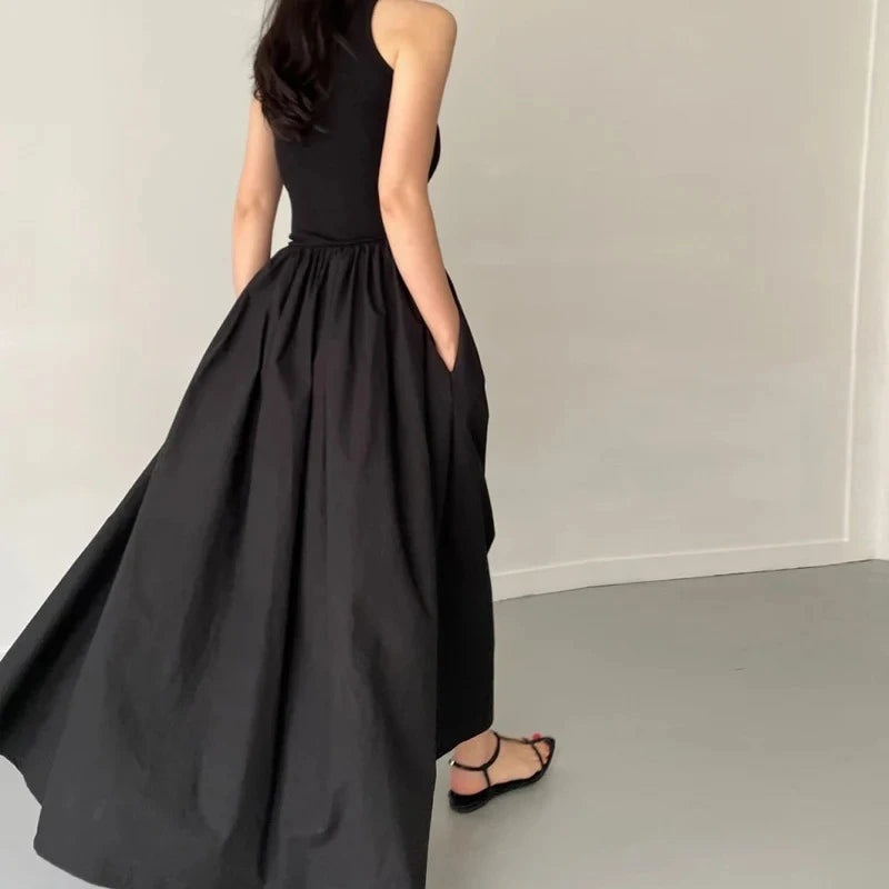 Women's High Waisted Sleeveless Maxi Dress