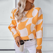 Women's Knit Casual Sweater with Modern Pattern