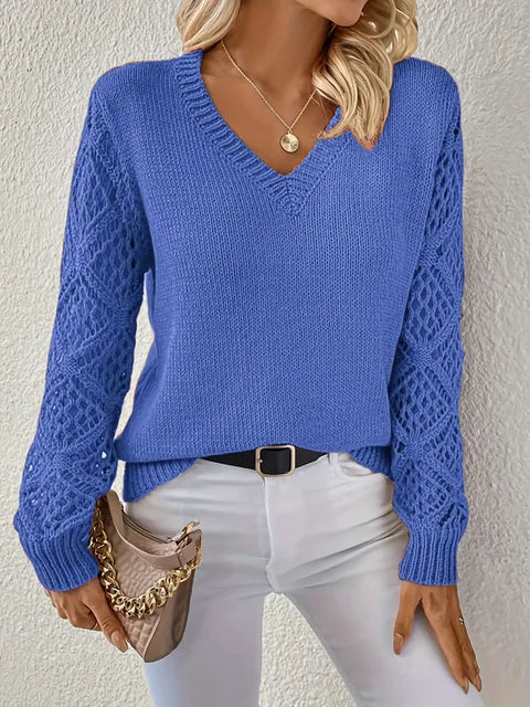 Women's Knit Long Sleeve V-Neck Sweater