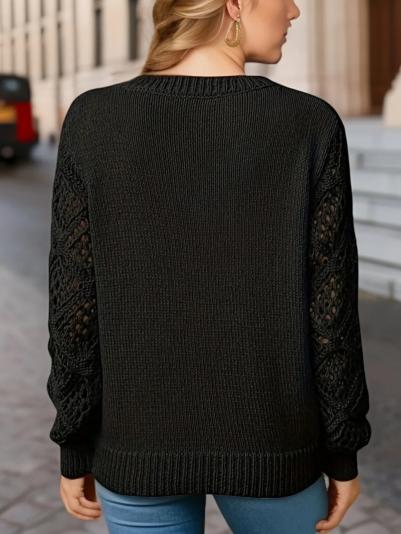 Women's Knit Long Sleeve V-Neck Sweater