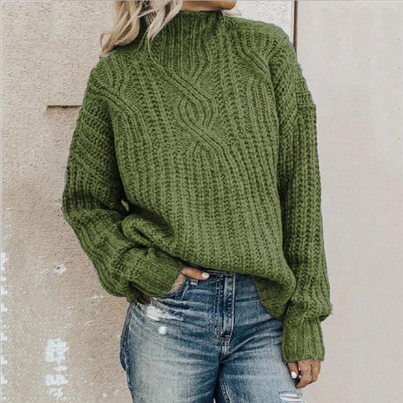 Women's Knit Stand-Up Collar Sweater