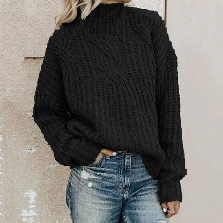 Women's Knit Stand-Up Collar Sweater