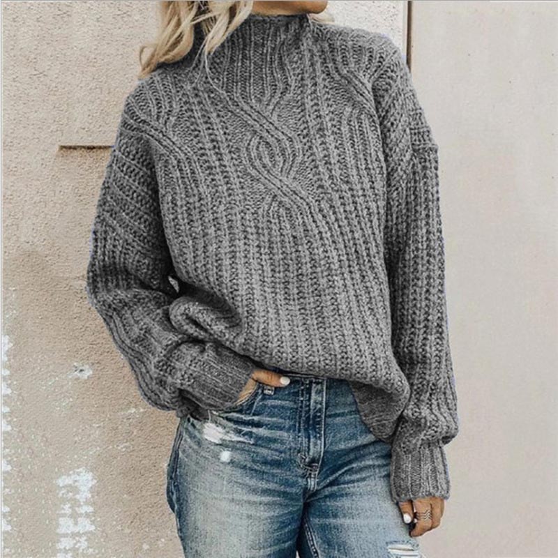 Women's Knit Stand-Up Collar Sweater