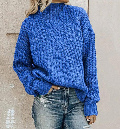 Women's Knit Stand-Up Collar Sweater