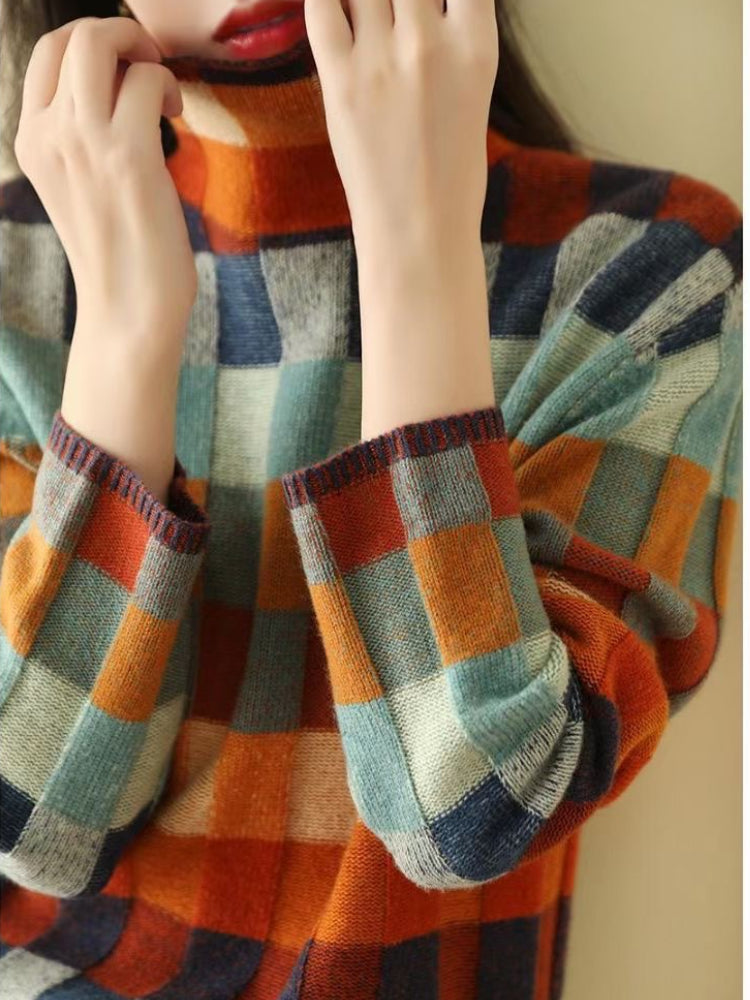 Women's Knit Turtleneck Sweater with Elegant Cut