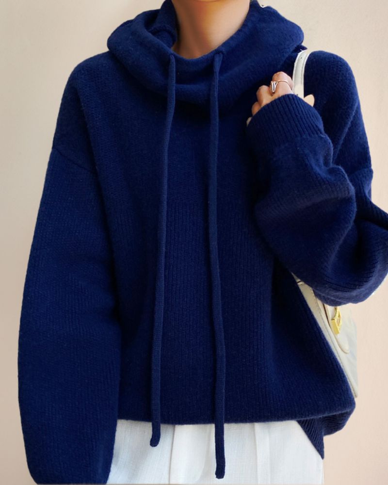 Women's Knit Turtleneck Sweater with Trendy Mesh Design