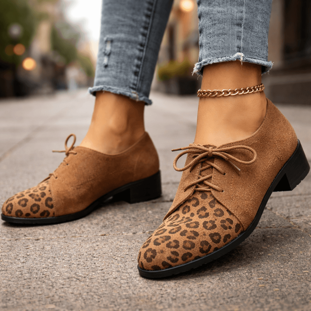 Women's Lace-Up Block Heels with Cushioned Insole