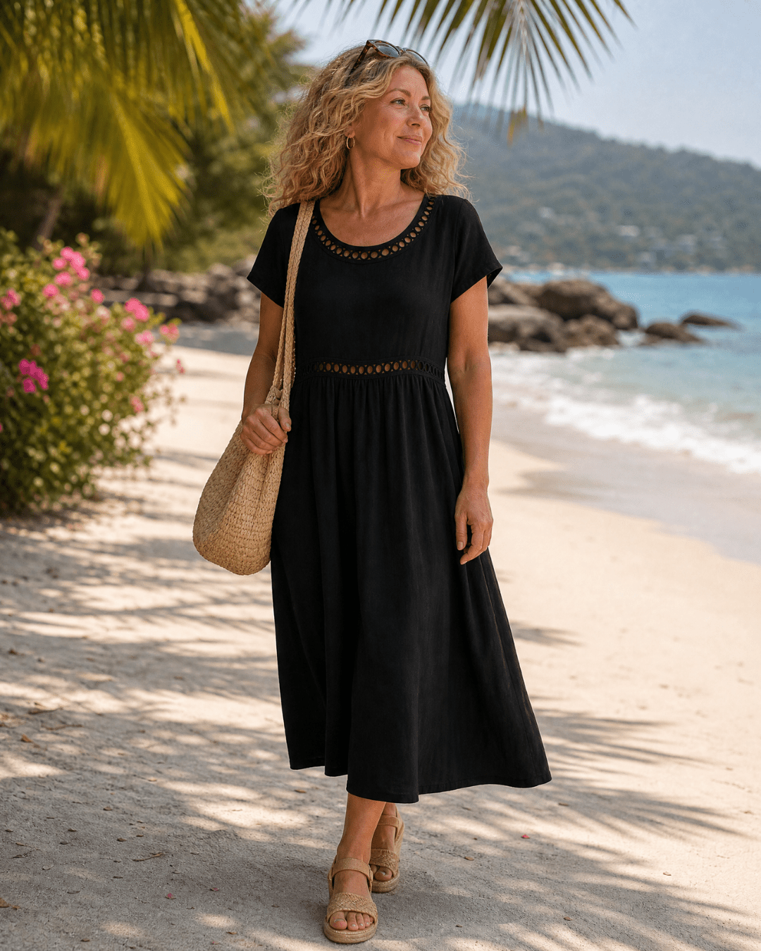 Women's Lightweight Casual Dress with Short Sleeves