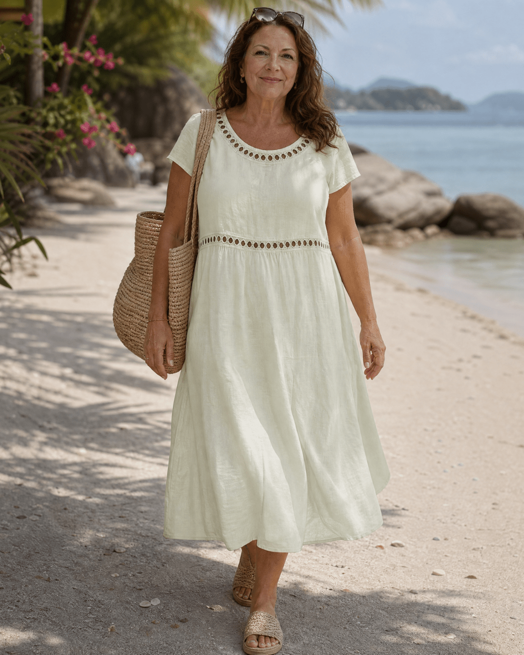 Women's Lightweight Casual Dress with Short Sleeves