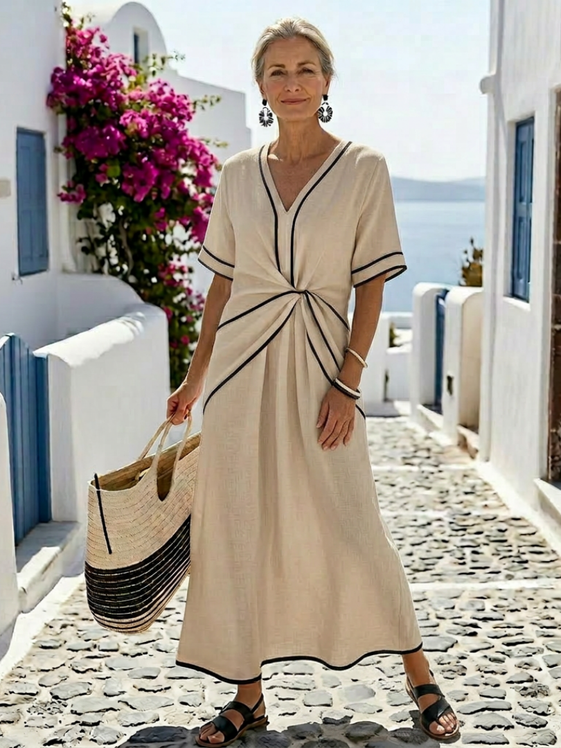Women's Lightweight Midi Dress with Flattering Cut