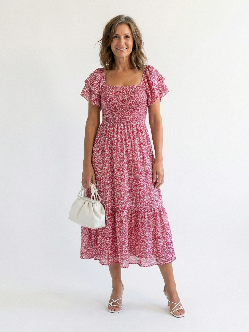Women's Lightweight Off-Shoulder Midi Dress for Summer