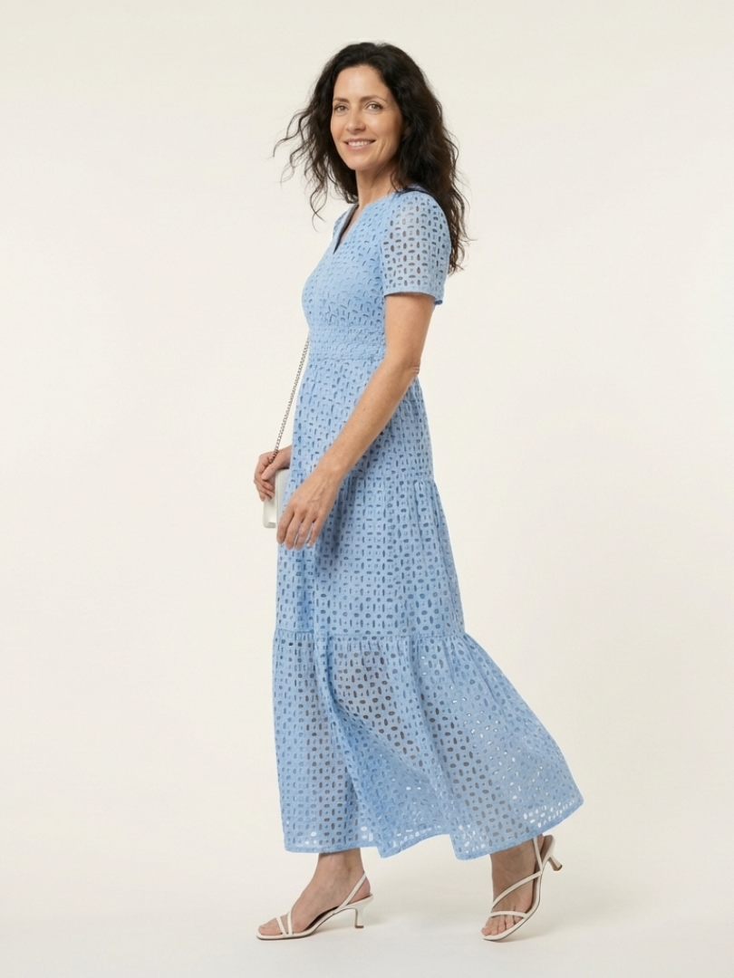 Women's Lightweight Short Sleeve Midi Dress