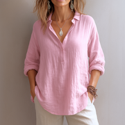 Women's Lightweight V-Neck Blouse for Summer Tops