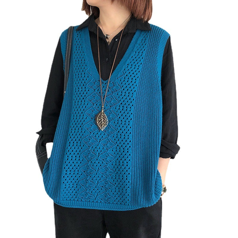 Women's Oversized Knit Cardigan Sweater with V-Neck for Cozy Comfort