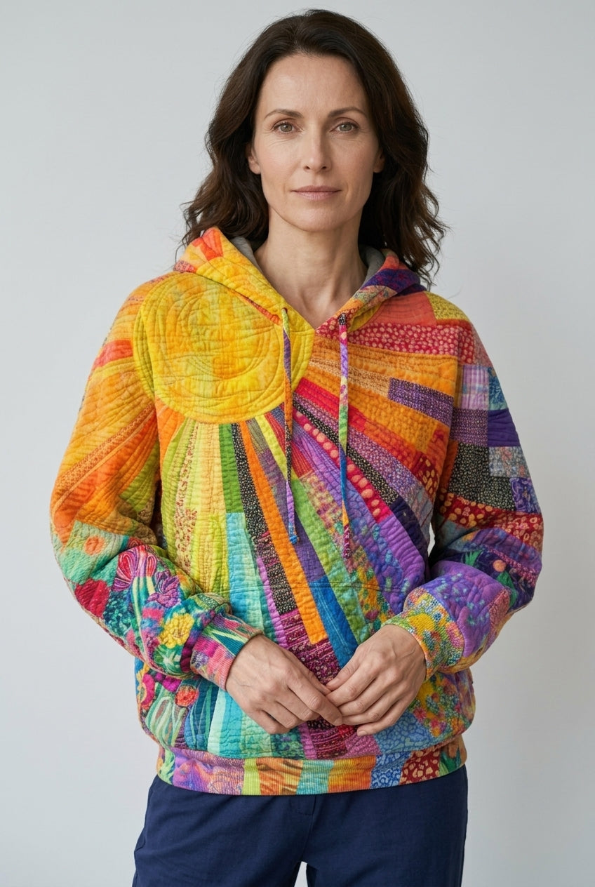 Women's Patchwork Long Sleeve Hooded Sweatshirt