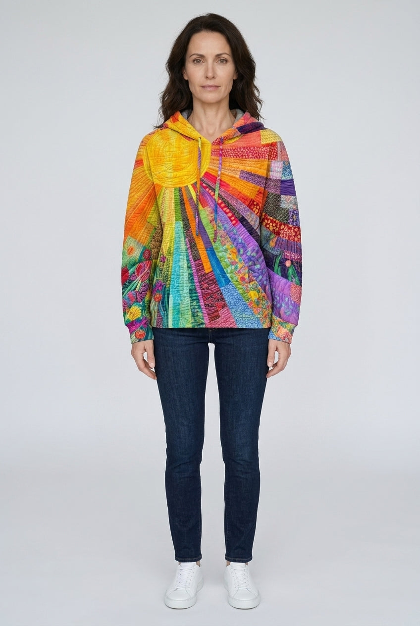 Women's Patchwork Long Sleeve Hooded Sweatshirt