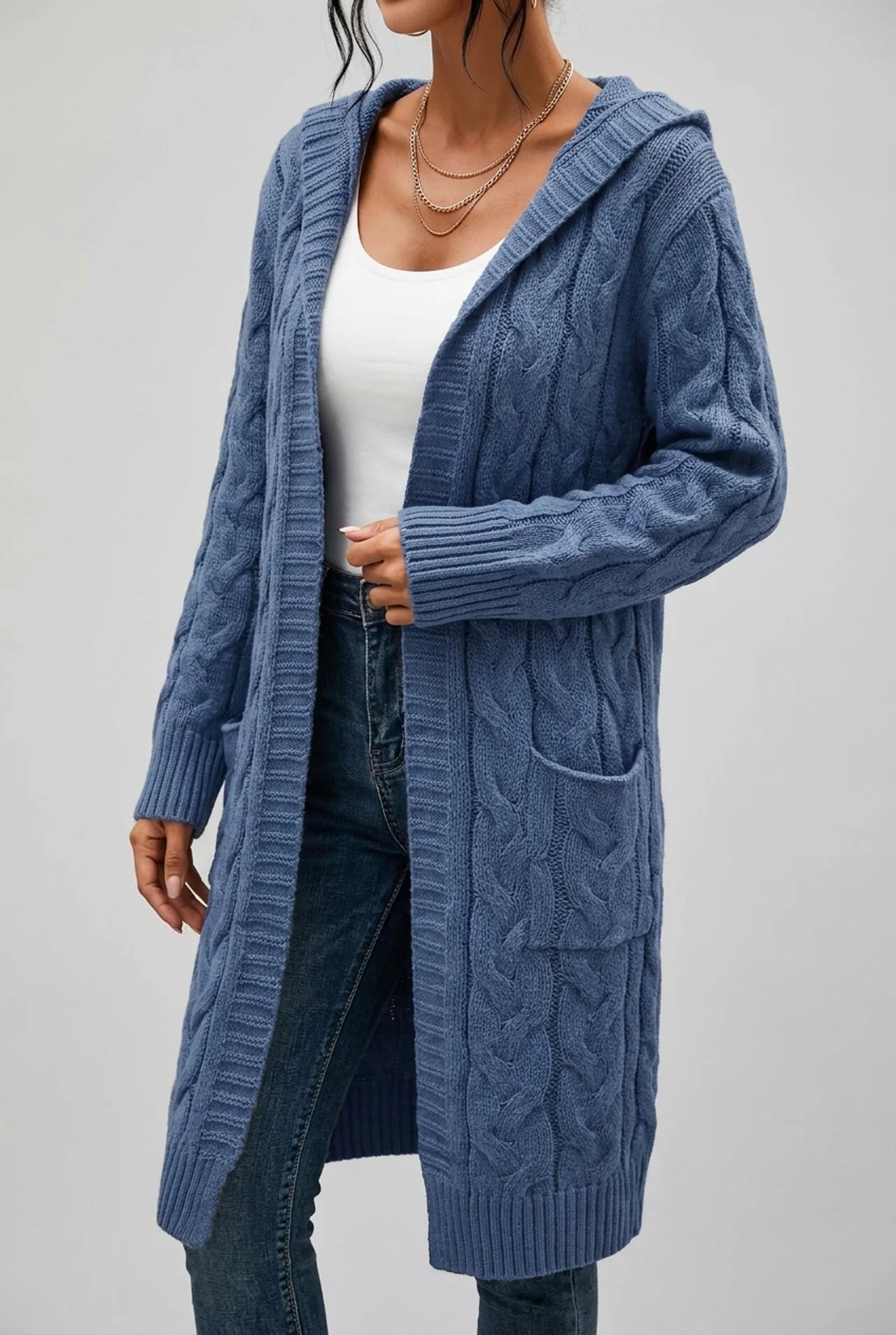 Women's Plus Size Hooded Cardigan with Cozy Fit