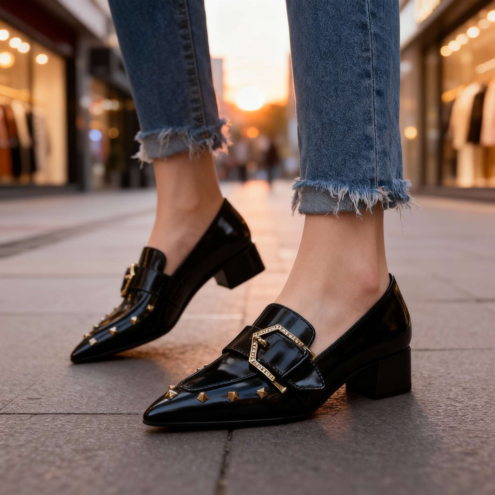 Women's Polished Vegan Leather Slip-On Shoes with Arch Support