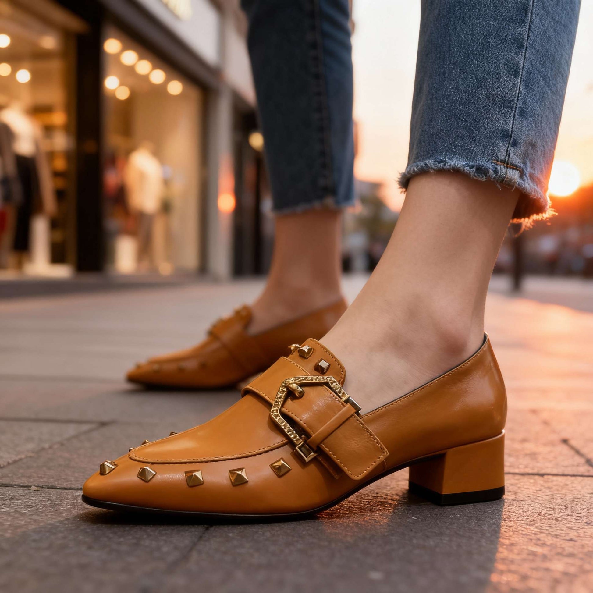 Women's Polished Vegan Leather Slip-On Shoes with Arch Support