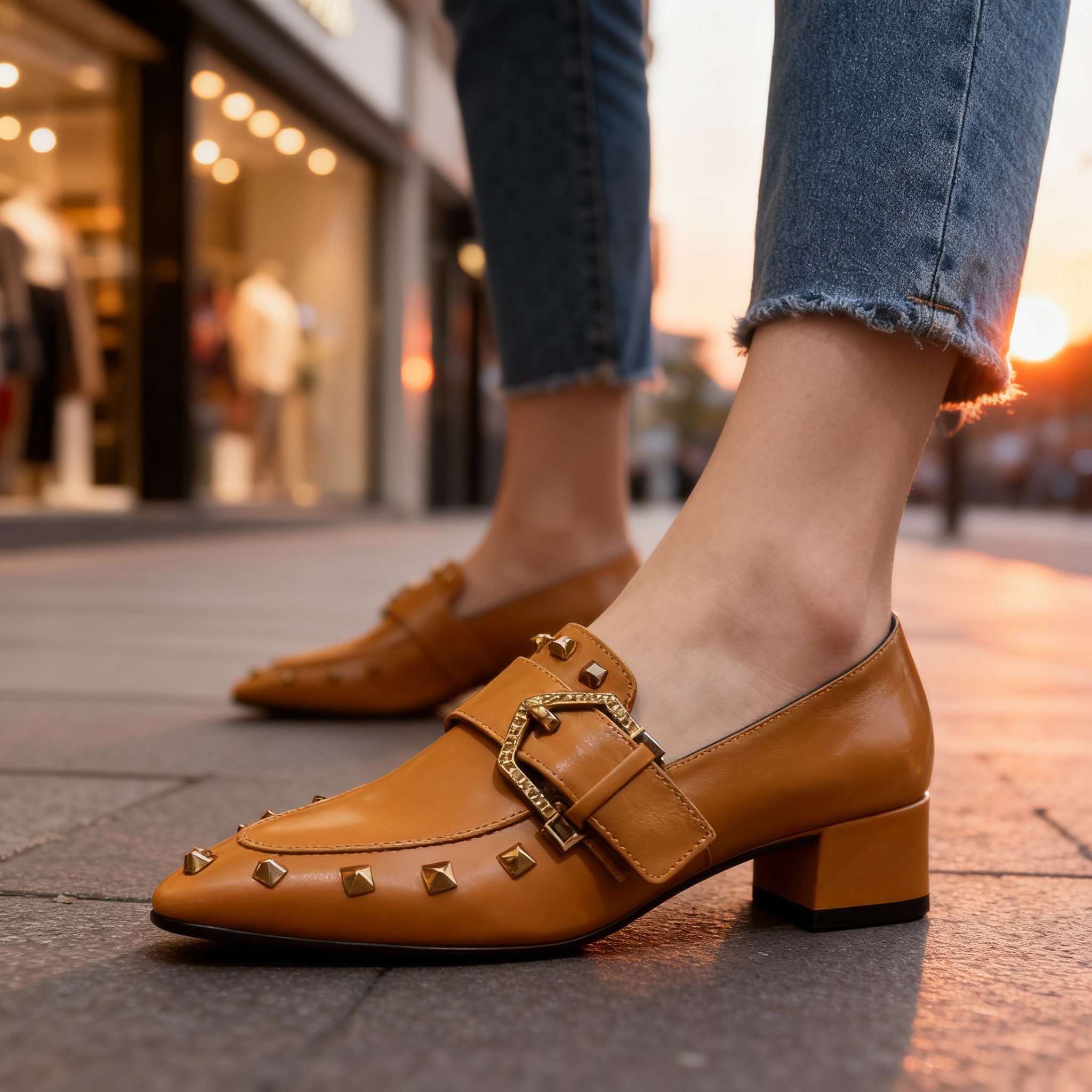Women's Polished Vegan Leather Slip-On Shoes with Arch Support