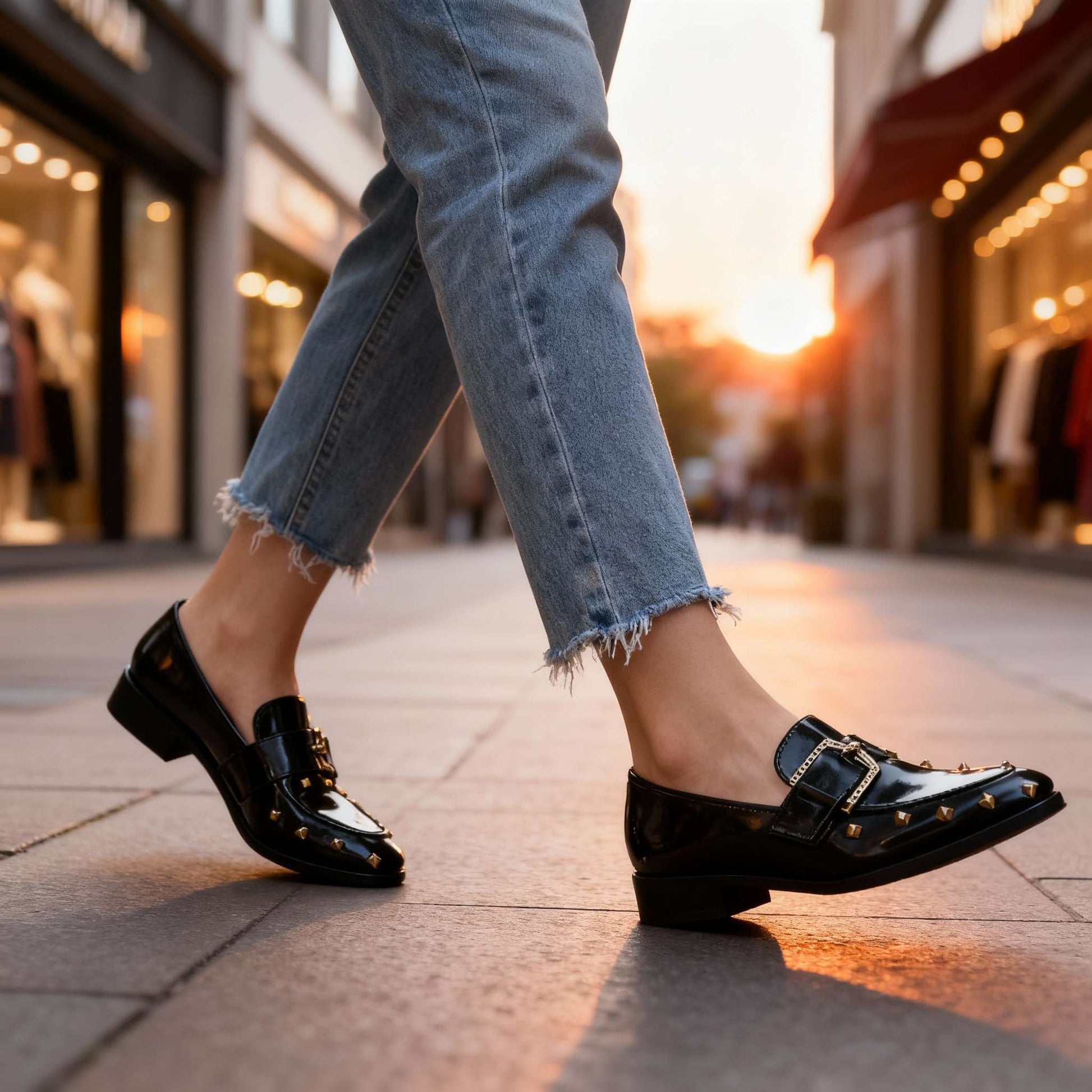 Women's Polished Vegan Leather Slip-On Shoes with Arch Support