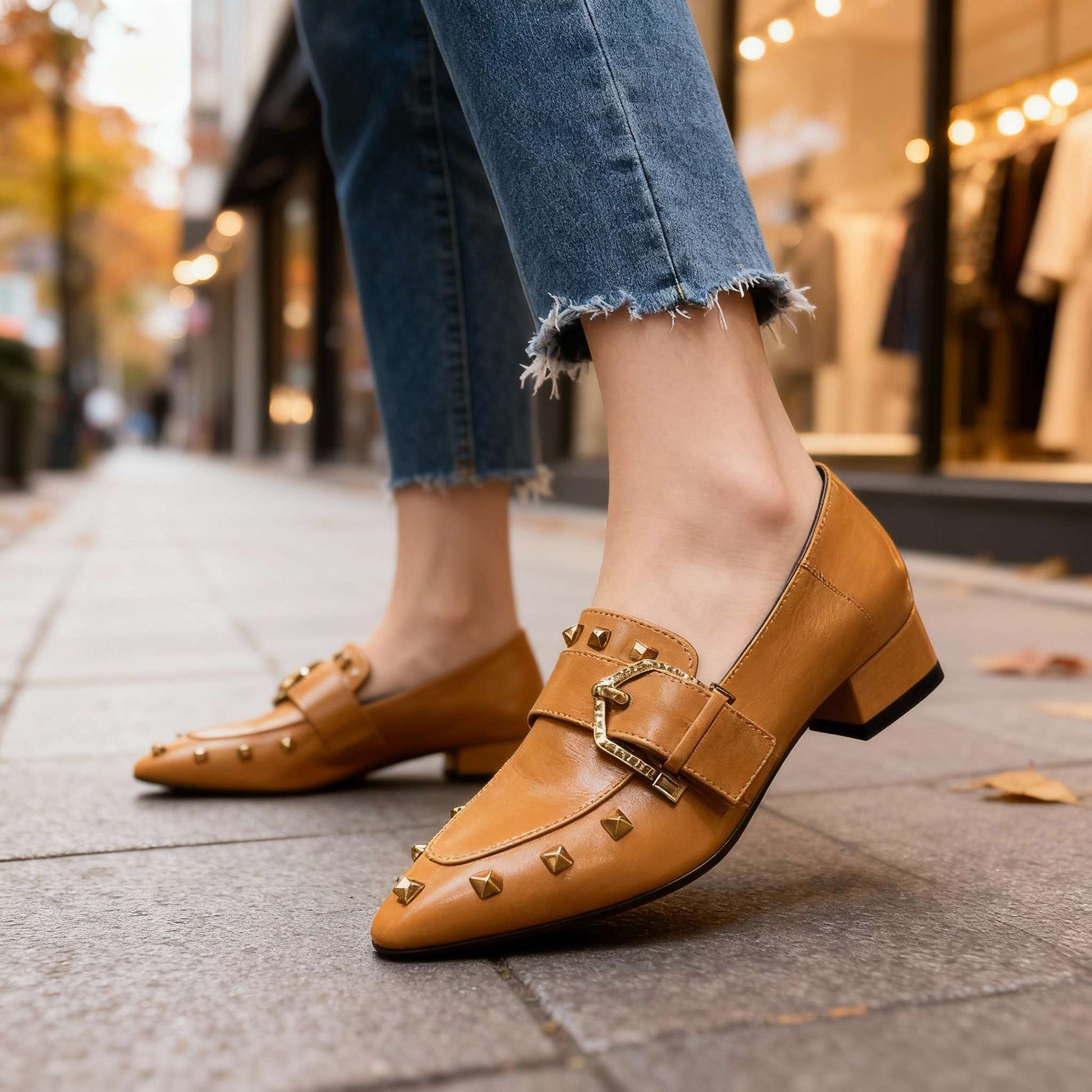 Women's Polished Vegan Leather Slip-On Shoes with Arch Support