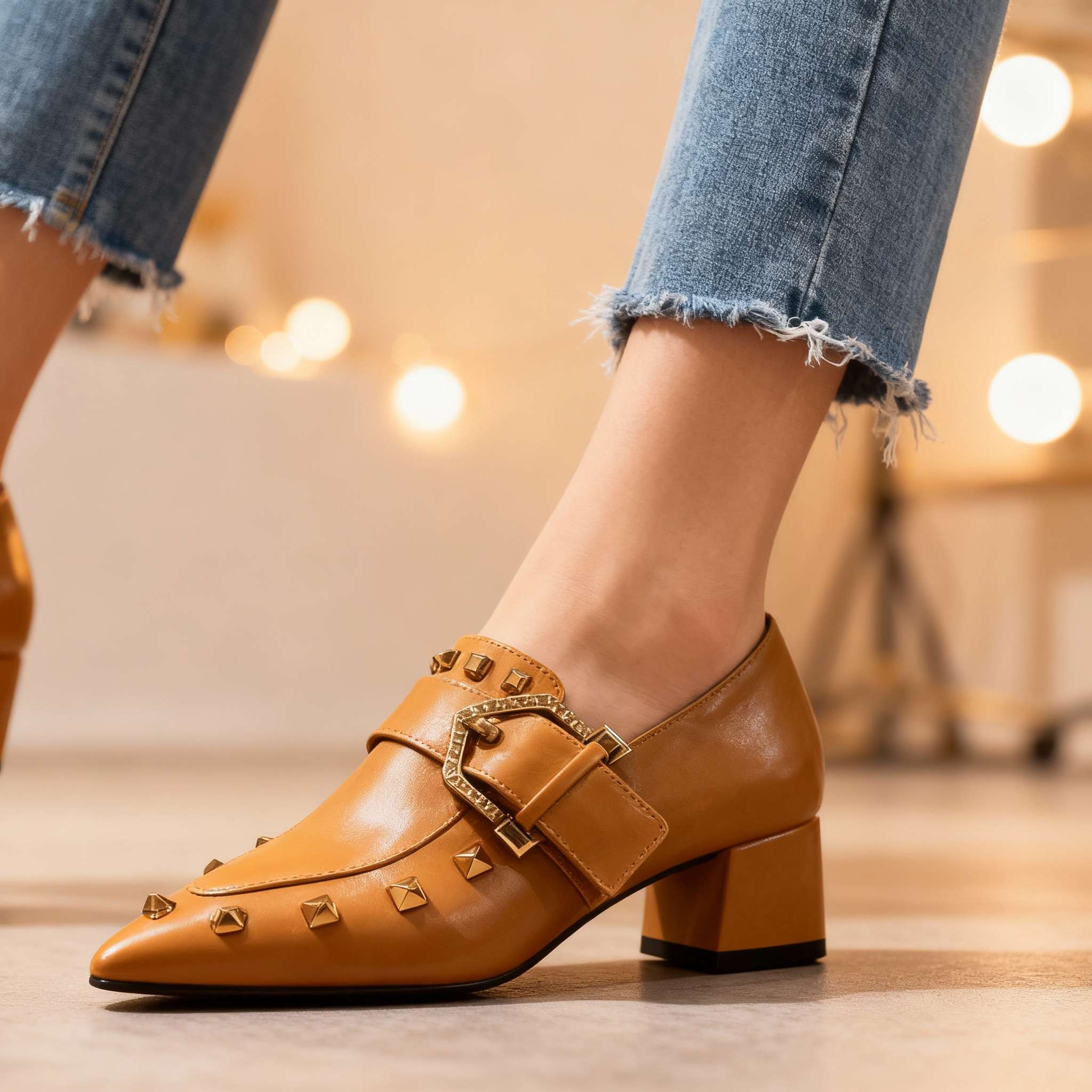 Women's Polished Vegan Leather Slip-On Shoes with Arch Support