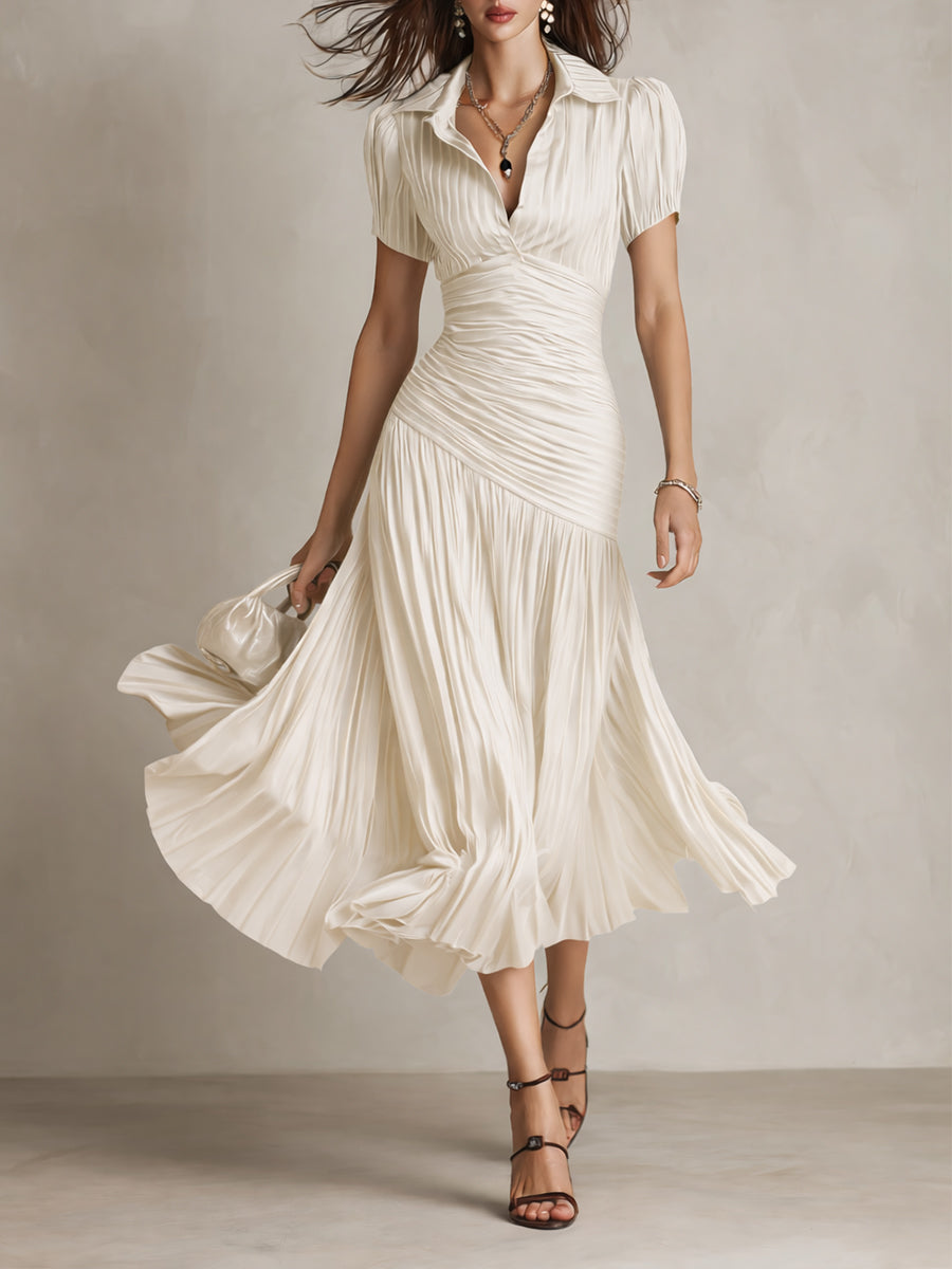 Women's Retro Striped Midi Dress